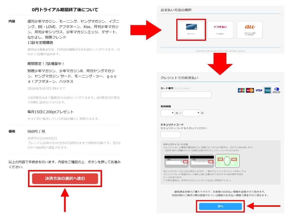 決済方法を選択し、申し込みを完了する